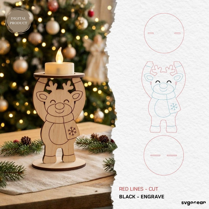 Christmas Character Candle Holders SVG Bundle - Svg Ocean