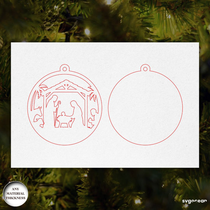 Christmas Nativity Ornament Bundle - Svg Ocean
