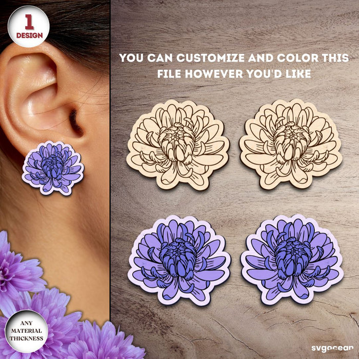 Flowers Earrings Laser Cut Bundle - Svg Ocean