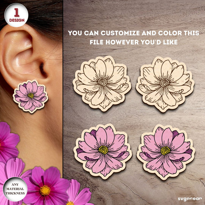 Flowers Earrings Laser Cut Bundle - Svg Ocean