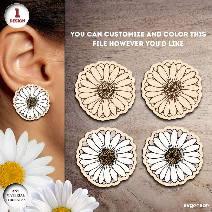 Flowers Earrings Laser Cut Bundle - Svg Ocean