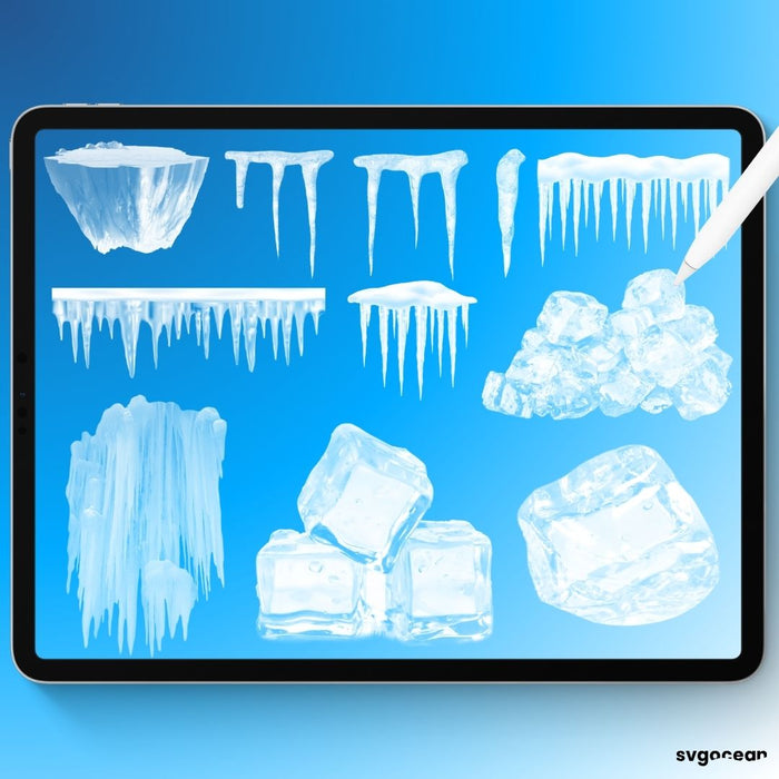 Snow and Ice Procreate Brushes - Svg Ocean