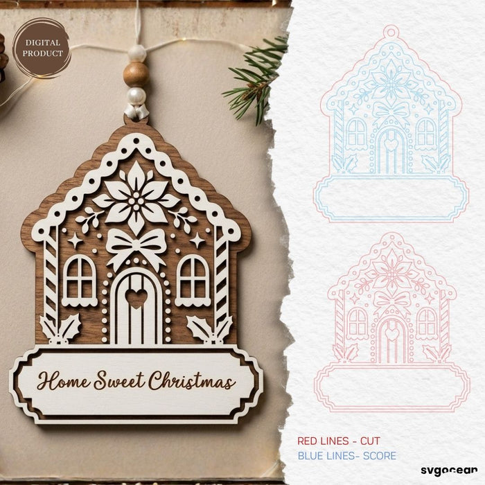 Gingerbread Houses Ornament SVG Bundle - Svg Ocean