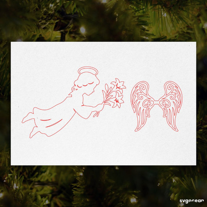3D Christmas Angels Ornament Bundle - Svg Ocean