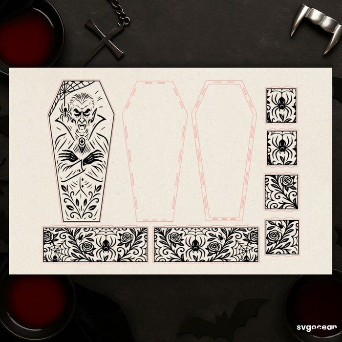 Vampire Coffin Candy Box Bundle - Svg Ocean