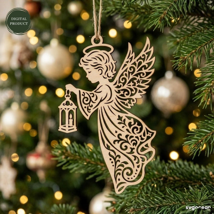 Angel Christmas Ornament SVG Bundle - Svg Ocean