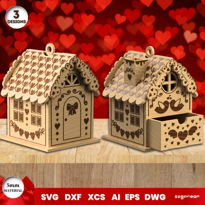 Valentine's Day House Gift Boxes - Svg Ocean