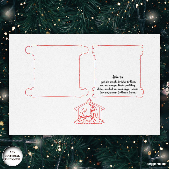 Nativity Scroll Ornaments SVG Bundle - Svg Ocean