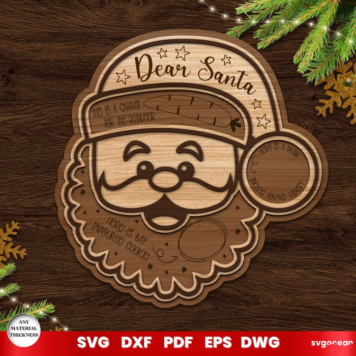 Christmas Santa Tray Laser Cut - Svg Ocean