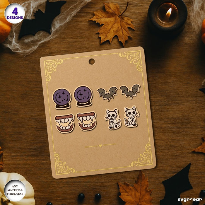 Halloween Stud Earrings Laser Cut - Svg Ocean