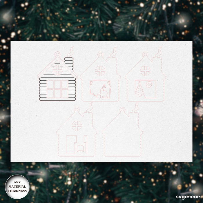 Christmas House Shadow Box SVG Bundle - Svg Ocean
