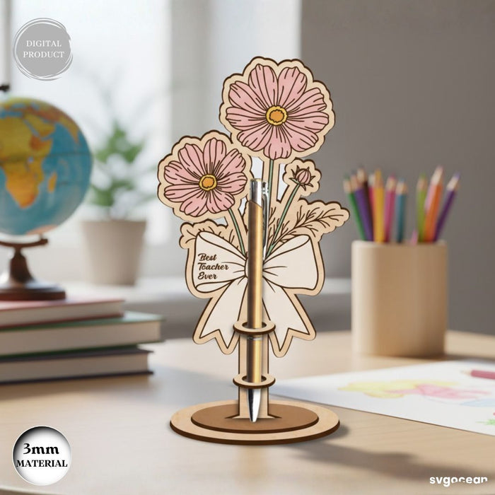 Flowers Pen Holder Laser Cut Bundle - Svg Ocean