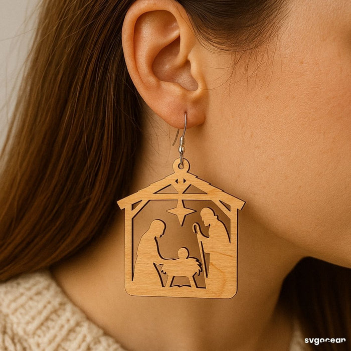 Nativity Scene Earrings Bundle - Svg Ocean
