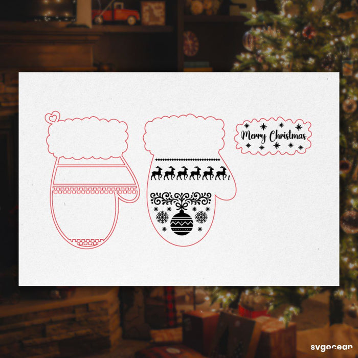 Christmas Mitten Ornaments SVG Bundle - Svg Ocean