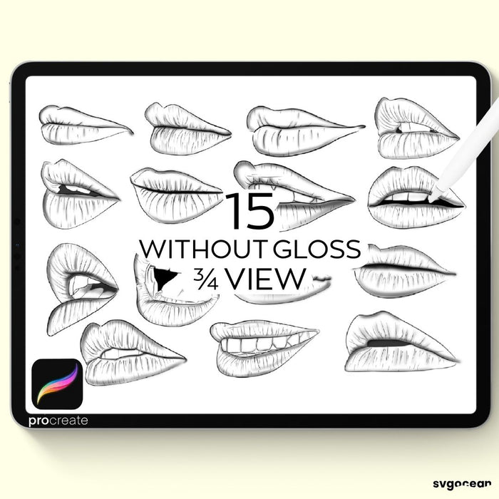 Lips Procreate Stamps - Svg Ocean