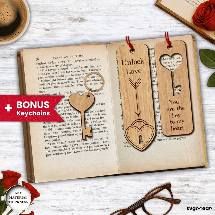 Valentine's Day Couple Bookmarks SVG Bundle - Svg Ocean