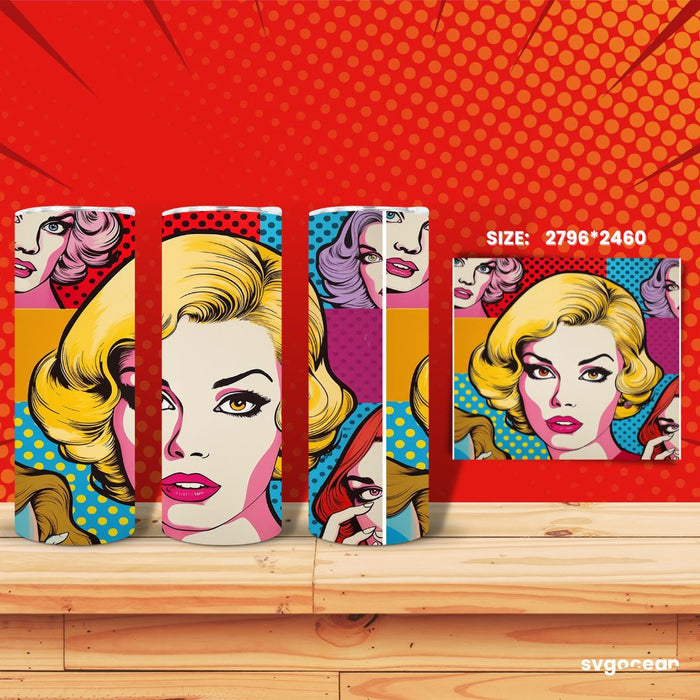 Pop Art Tumbler Wrap - Svg Ocean