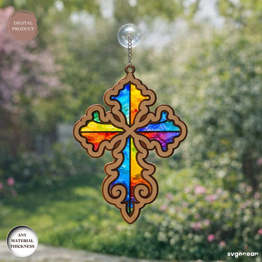 Cross Suncatcher Laser Cut - Svg Ocean