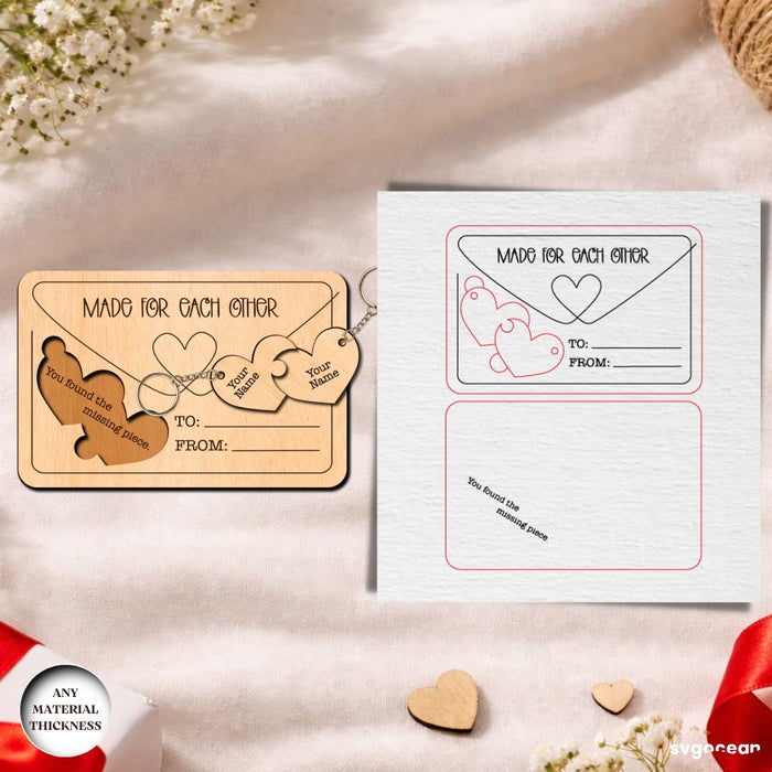 Valentine's Day Couple Keychains SVG Bundle - Svg OCean