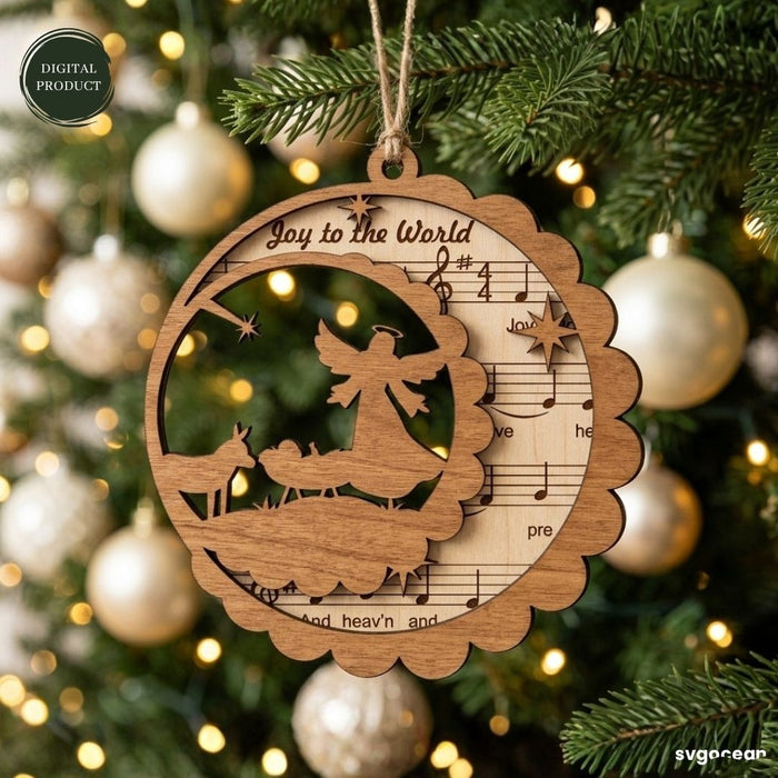 Nativity Sheet Music Ornaments SVG Bundle - Svg Ocean