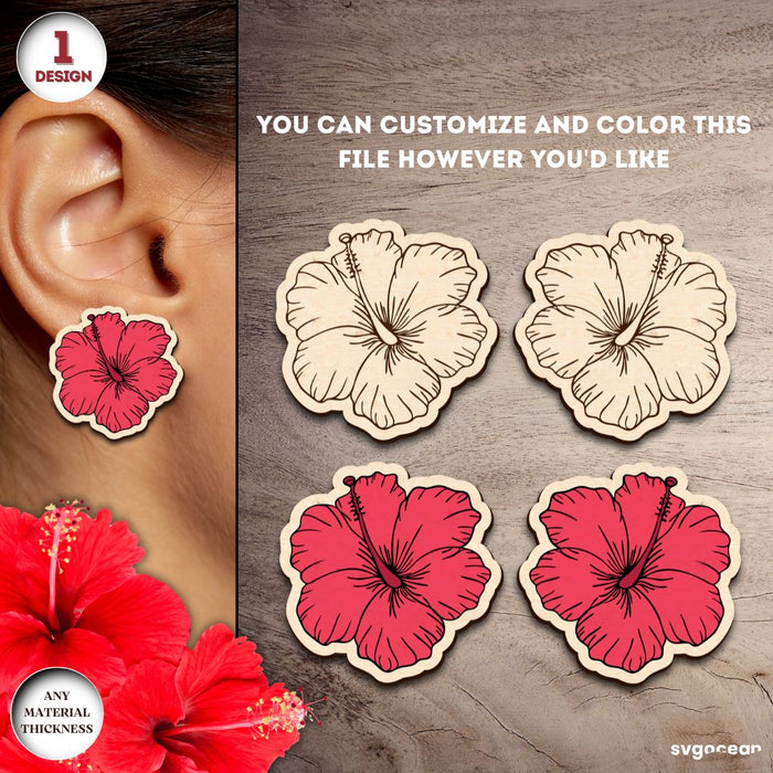 Flowers Earrings Laser Cut Bundle - Svg Ocean