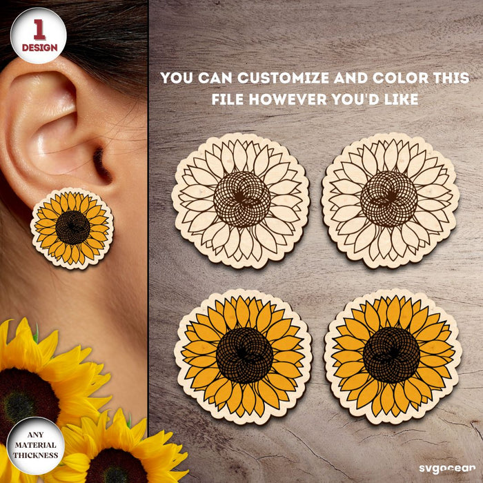 Flowers Earrings Laser Cut Bundle - Svg Ocean