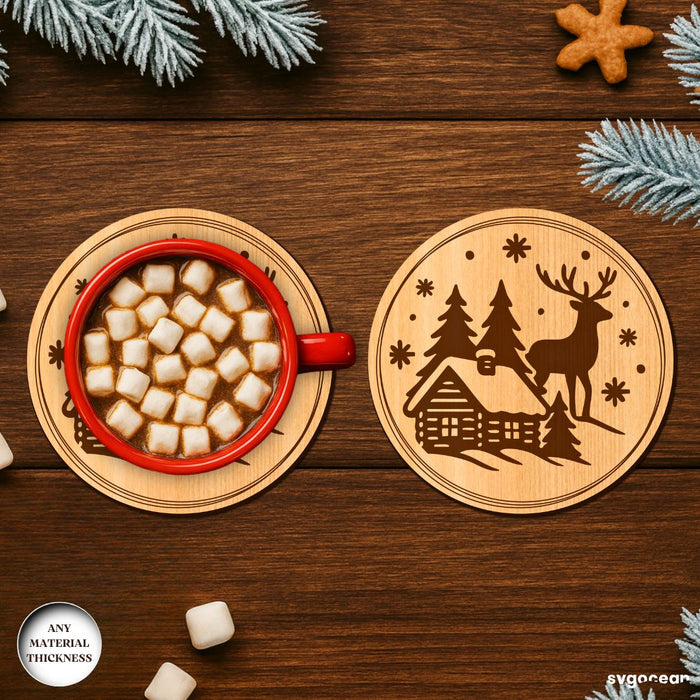 Winter Coffee Coasters SVG Bundle - Svg Ocean
