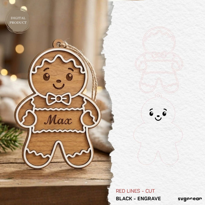 Personalized Gingerbread Ornament SVG Bundle - Svg Ocean