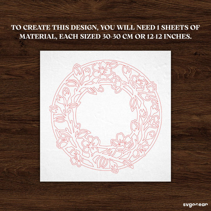 Floral Wreath Door Sign SVG Bundle - Svg Ocean