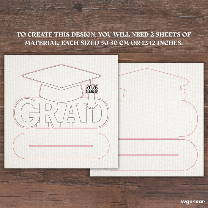 Grad 2026 Signature Sign Laser Cut - Svg Ocean