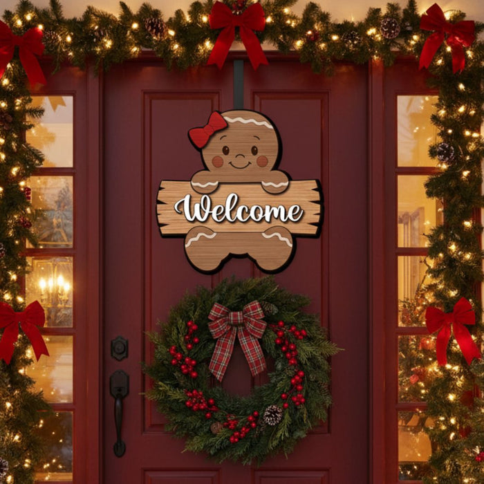 Gingerbread Man Door Sign Laser Cut - Svg Ocean