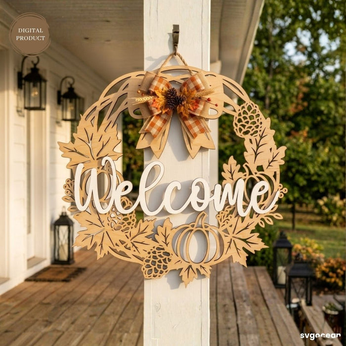 Welcome Fall Door Sign SVG Bundle - Svg Ocean