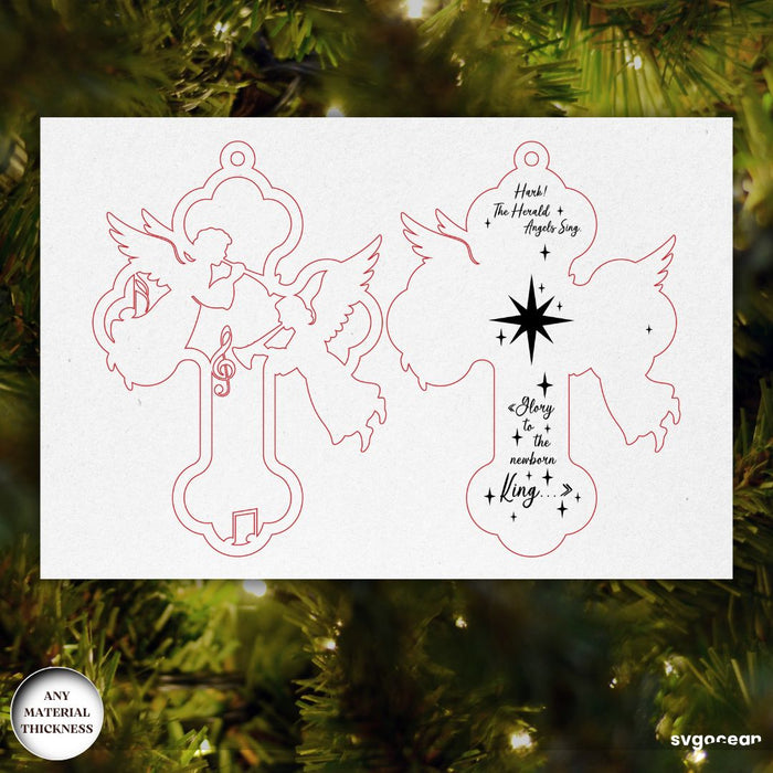 Nativity Cross Ornaments Laser Cut - Svg Ocean