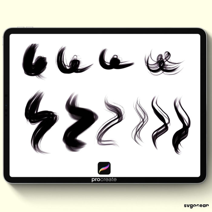 Procreate Hair Brushes - Svg Ocean