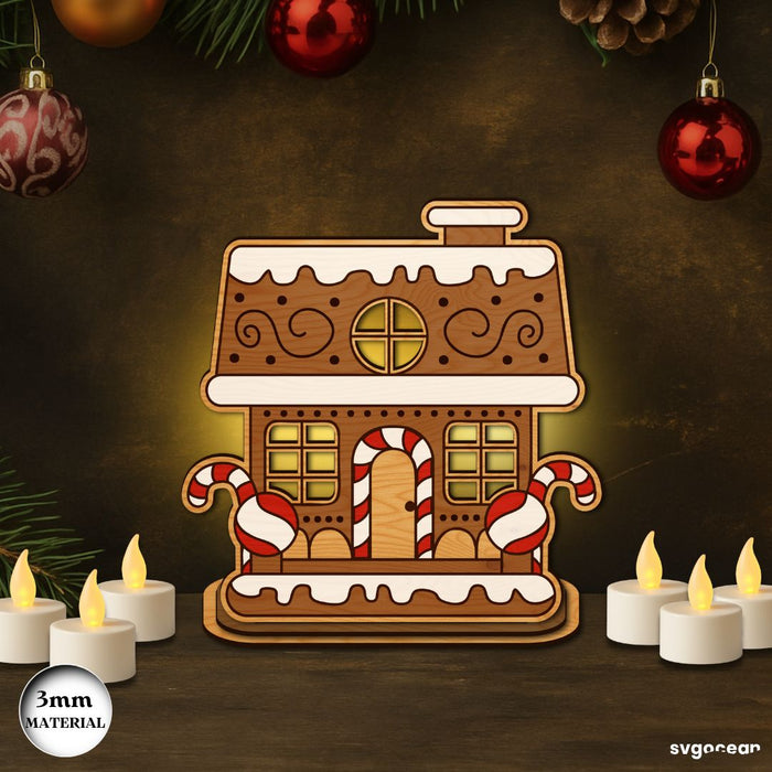 Gingerbread House Candle Holders Bundle - Svg Ocean