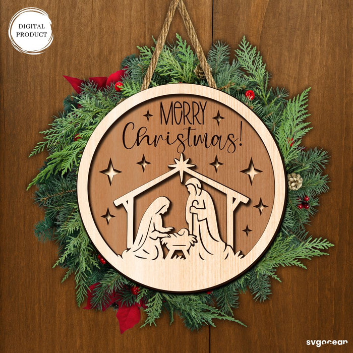 Nativity Scene Door Signs SVG Bundle - Svg Ocean