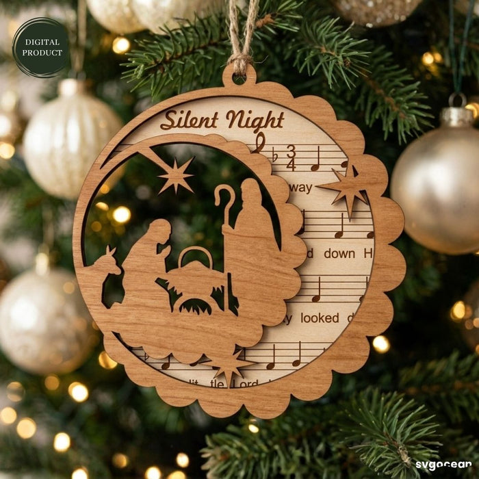 Nativity Sheet Music Ornaments SVG Bundle - Svg Ocean