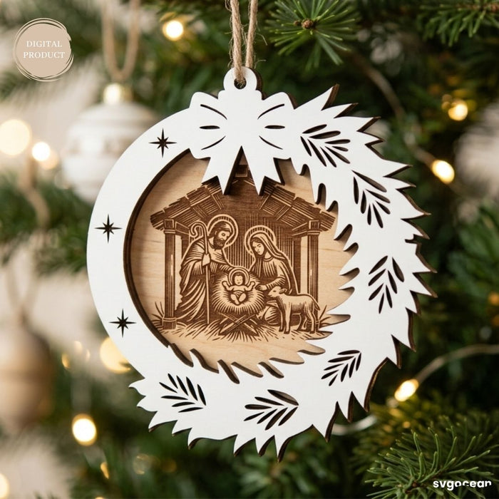 Nativity Ornament Engraving SVG Bundle