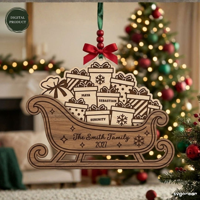 Santa Sleigh Ornaments SVG Bundle - Svg Ocean