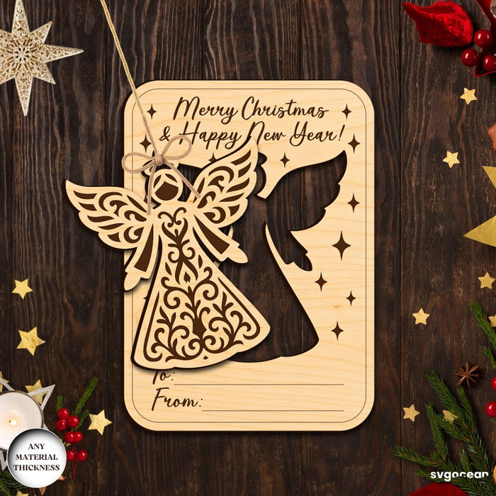 Christmas Card Angel Ornament Bundle - Svg Ocean
