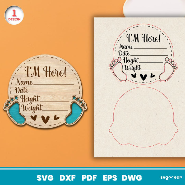 Baby Milestone Cards Laser Cut Bundle - Svg Ocean