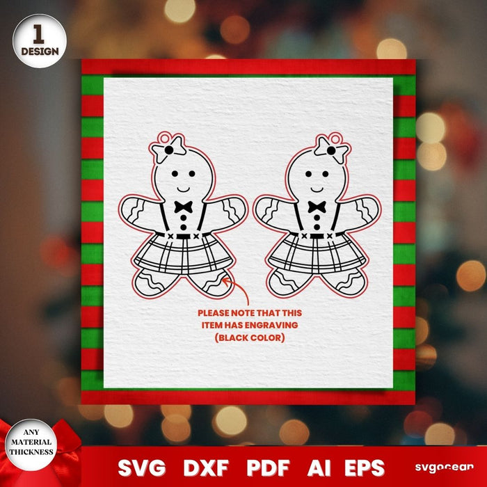 Gingerbread Man Earrings Laser Cut - Svg Ocean