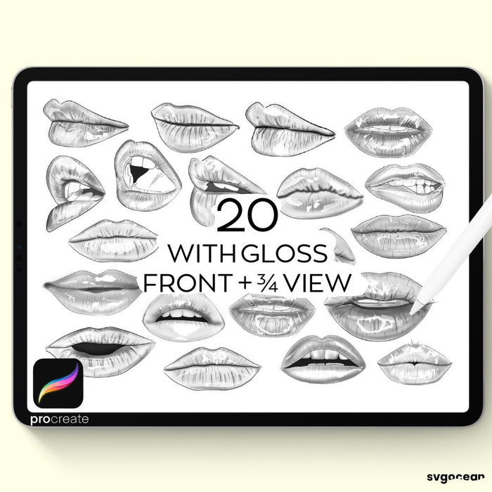 Lips Procreate Stamps