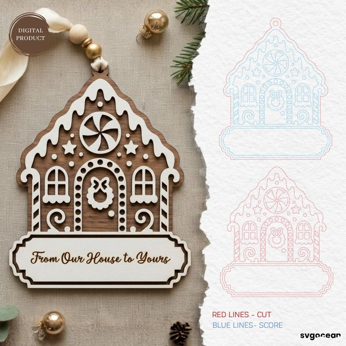 Gingerbread Houses Ornament SVG Bundle - Svg Ocean