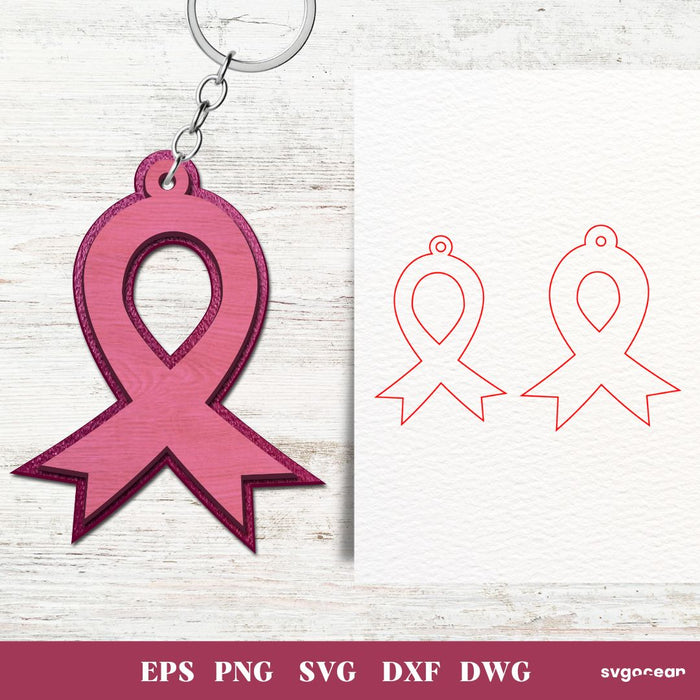 Cancer Awareness Keychains Laser Cut - Svg Ocean