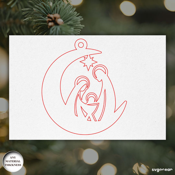 Nativity Moon Ornament Bundle - Svg Ocean
