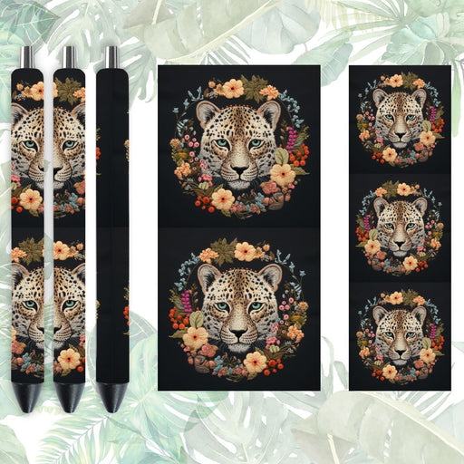 Embroidery Leopard Pen Wrap - svgocean