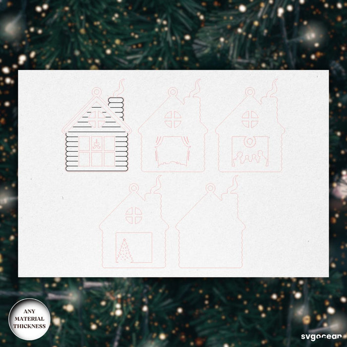 Christmas House Shadow Box SVG Bundle - Svg Ocean