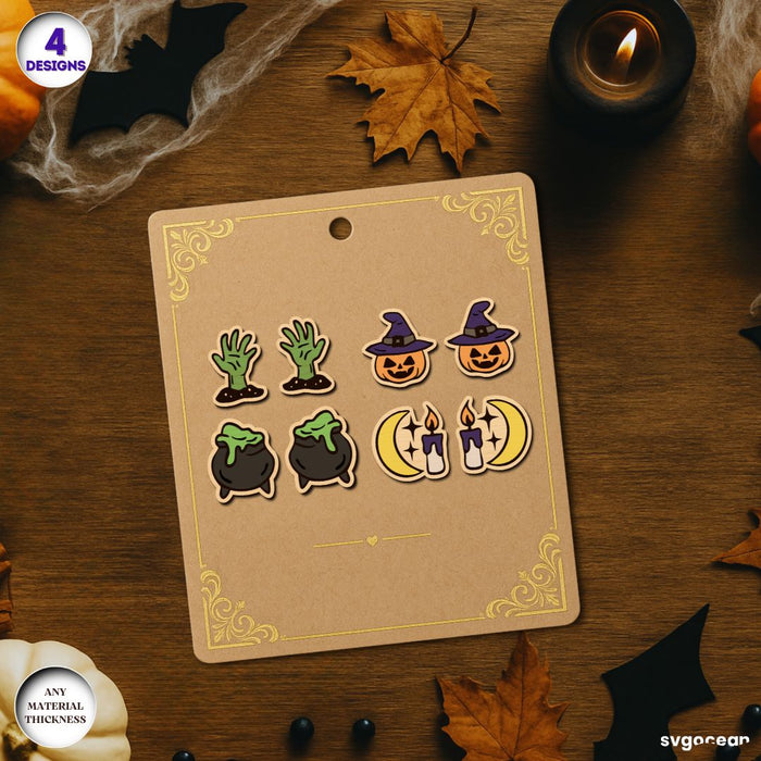 Halloween Stud Earrings Laser Cut - Svg Ocean