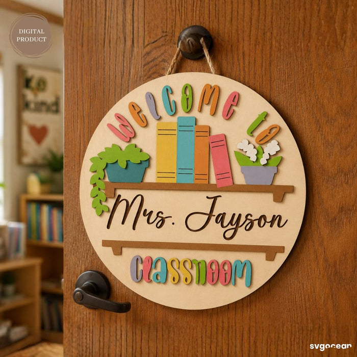 Personalized Teacher Door Sign Svg Bundle - Svg Ocean